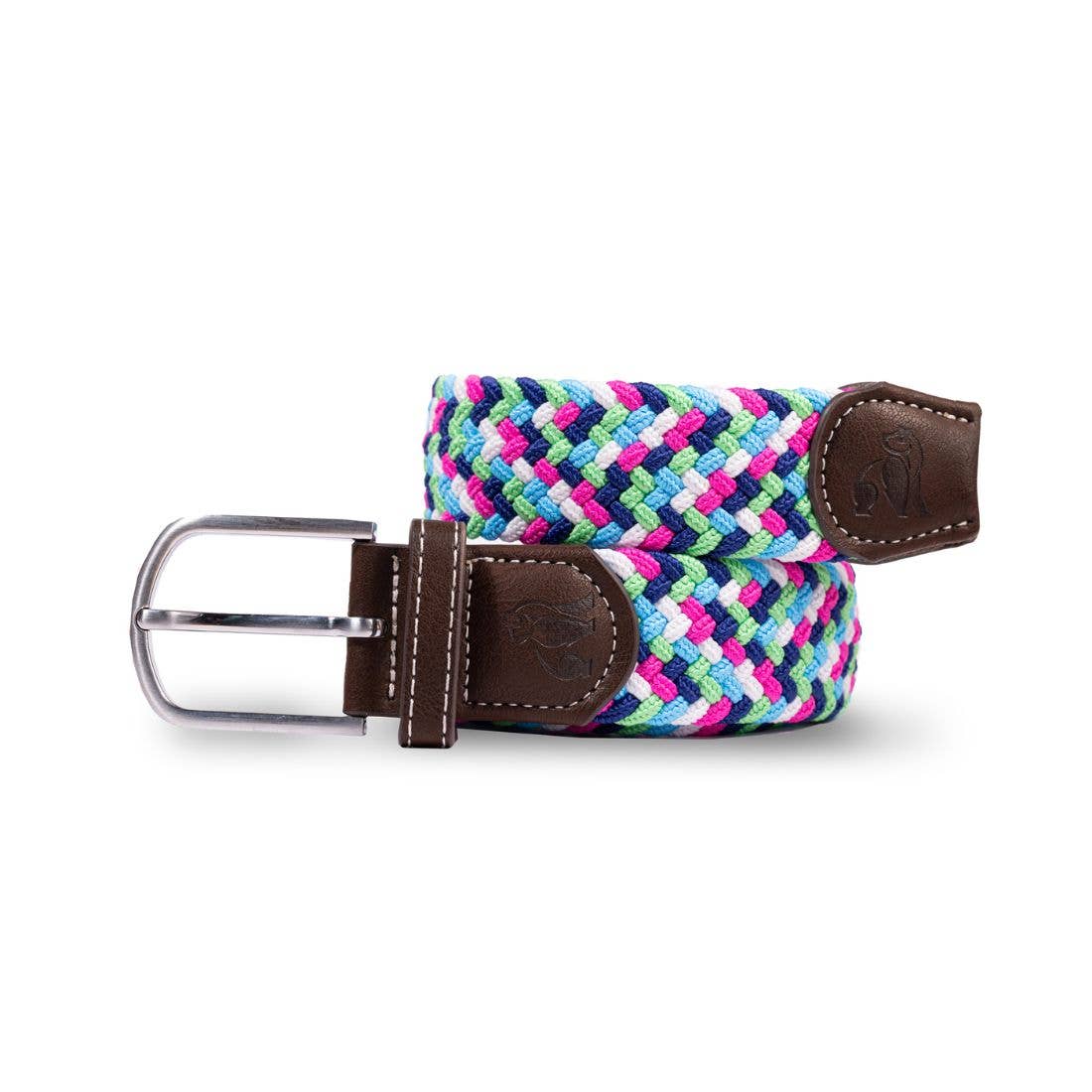 Water Bottle Upcycled Woven Belt - Bright Multi Zigzag