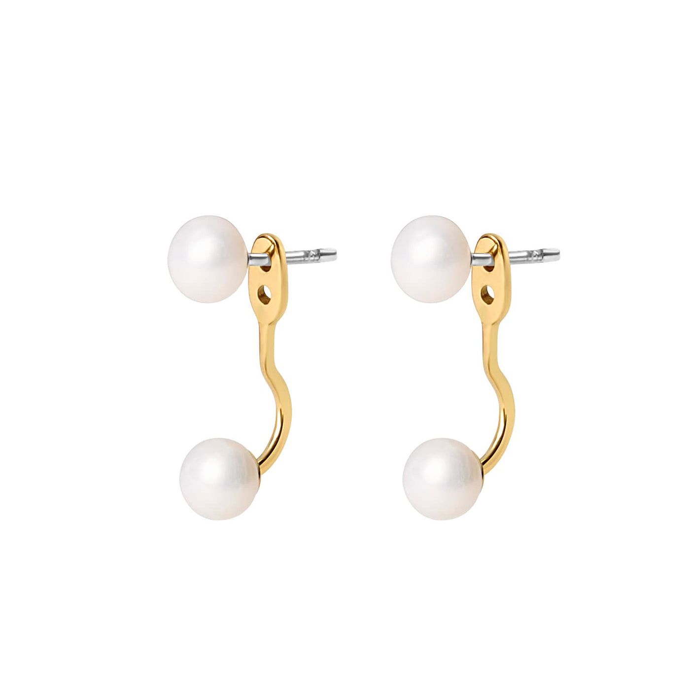 Pearl Ear Jacket | Gold Pearl Earrings - Bambu