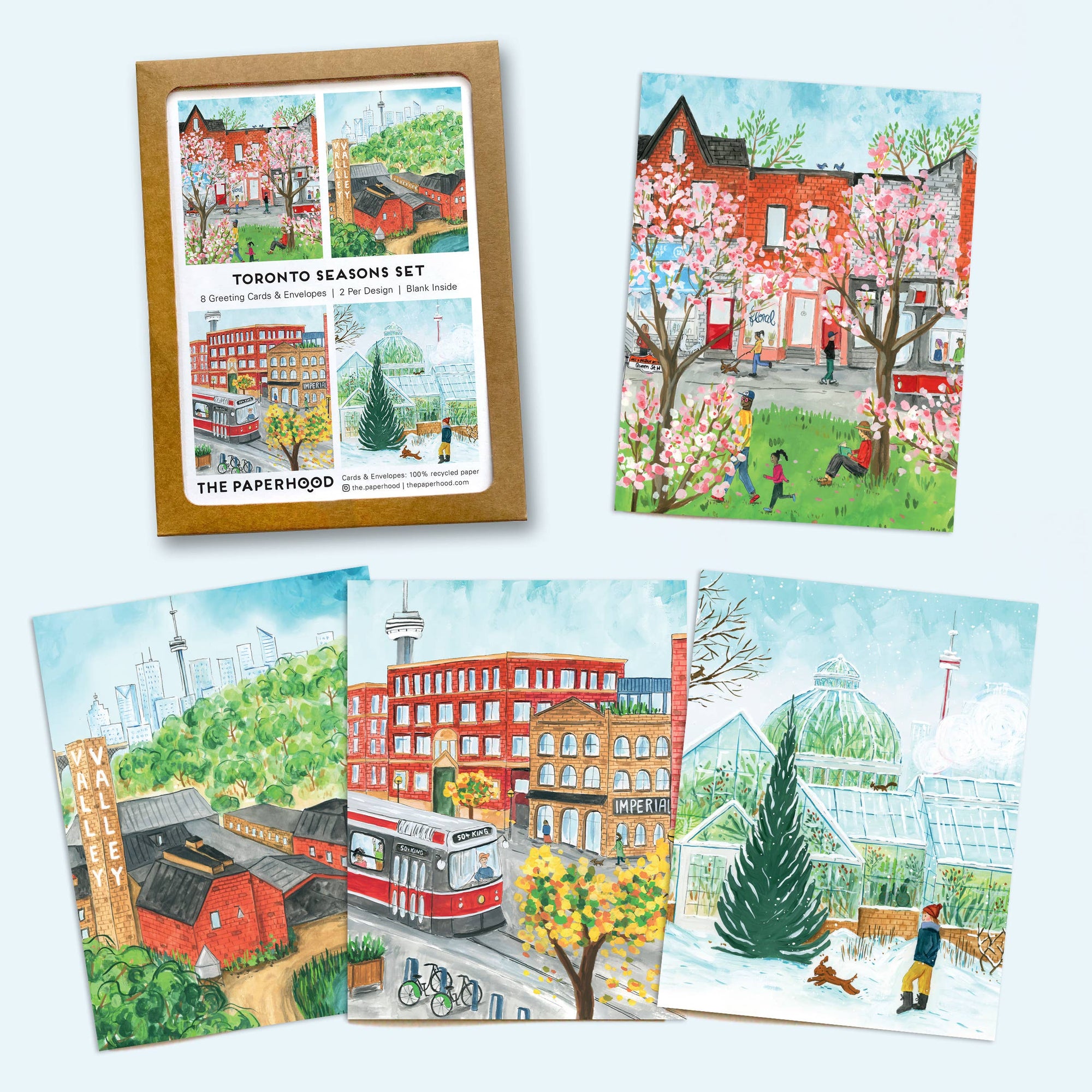 Assorted Box Of 8 'Toronto Seasons' Greeting Cards