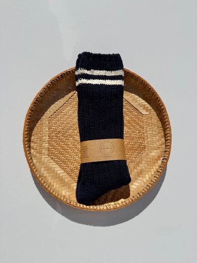 Slub Cotton College Socks - Oxford Navy