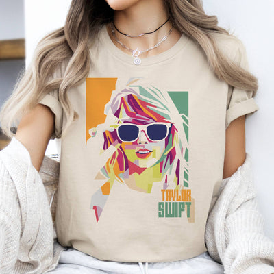 Taylor Swift Concert TShirt Orange & Green Background