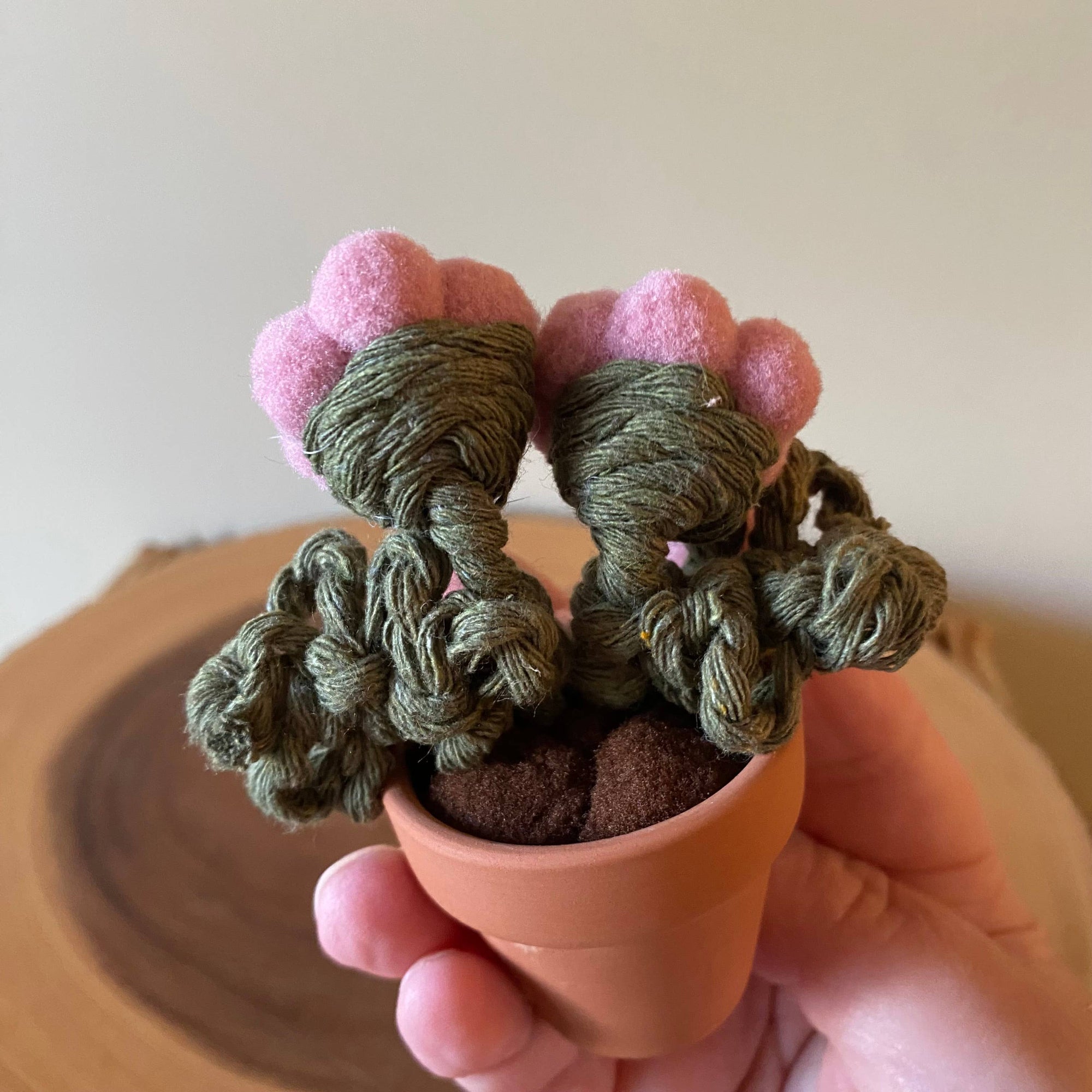 Double Flower Pompom, Felt & Macrame Forever Fibre Flower