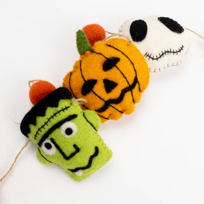 Halloween Friends Felted Garland - Halloween Decor