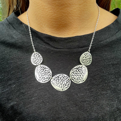 Stenciled Leaf Necklace