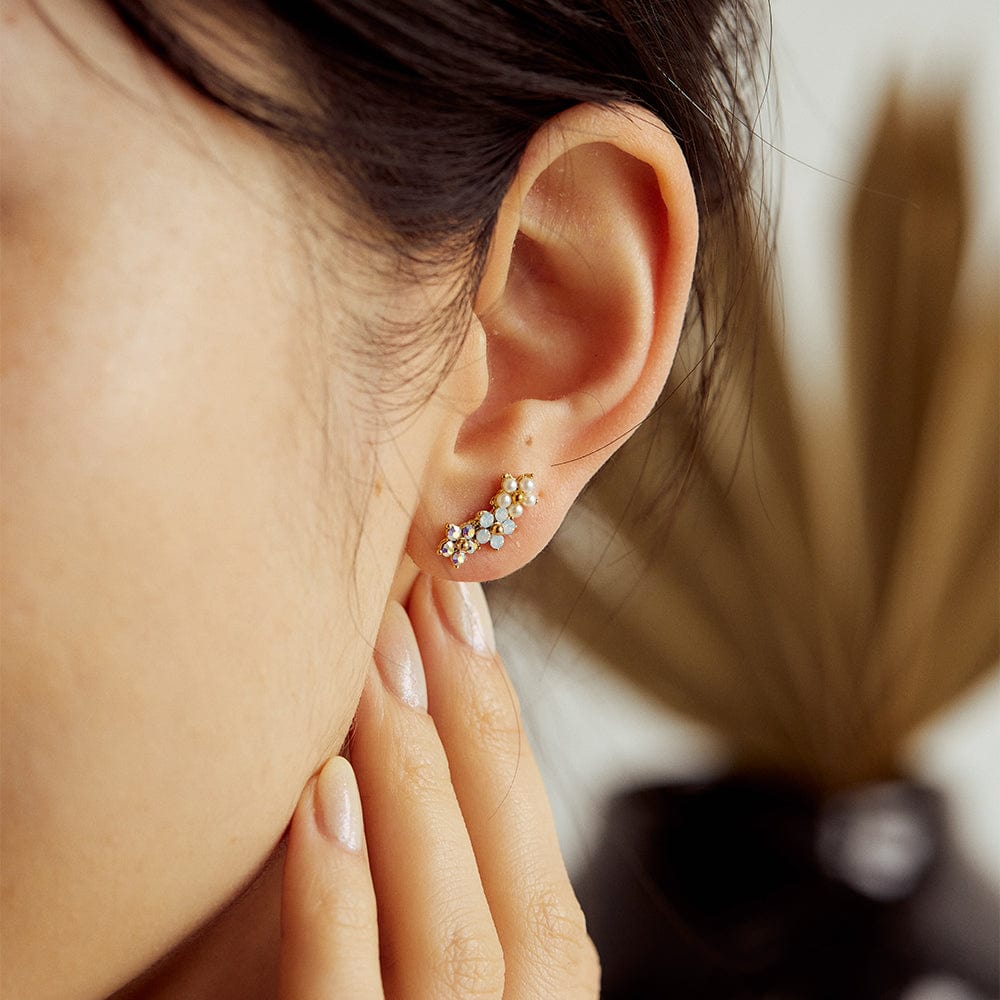 Floral climber earrings by Lover's Tempo, lifestyle photo