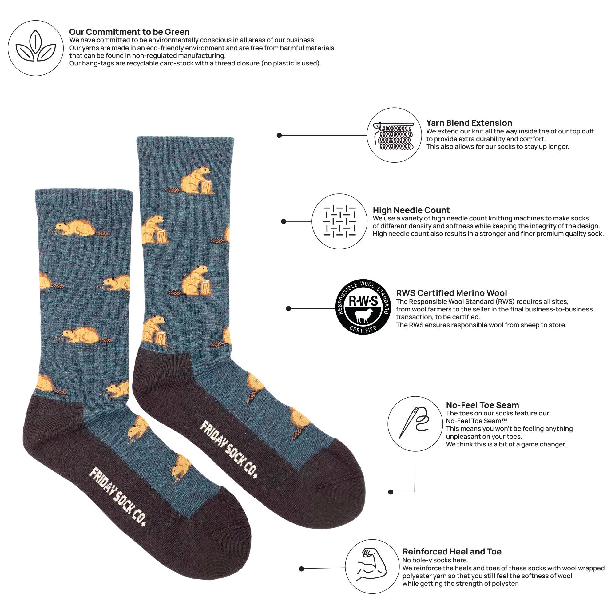 Men's Merino Wool Socks - Friday Sock Co