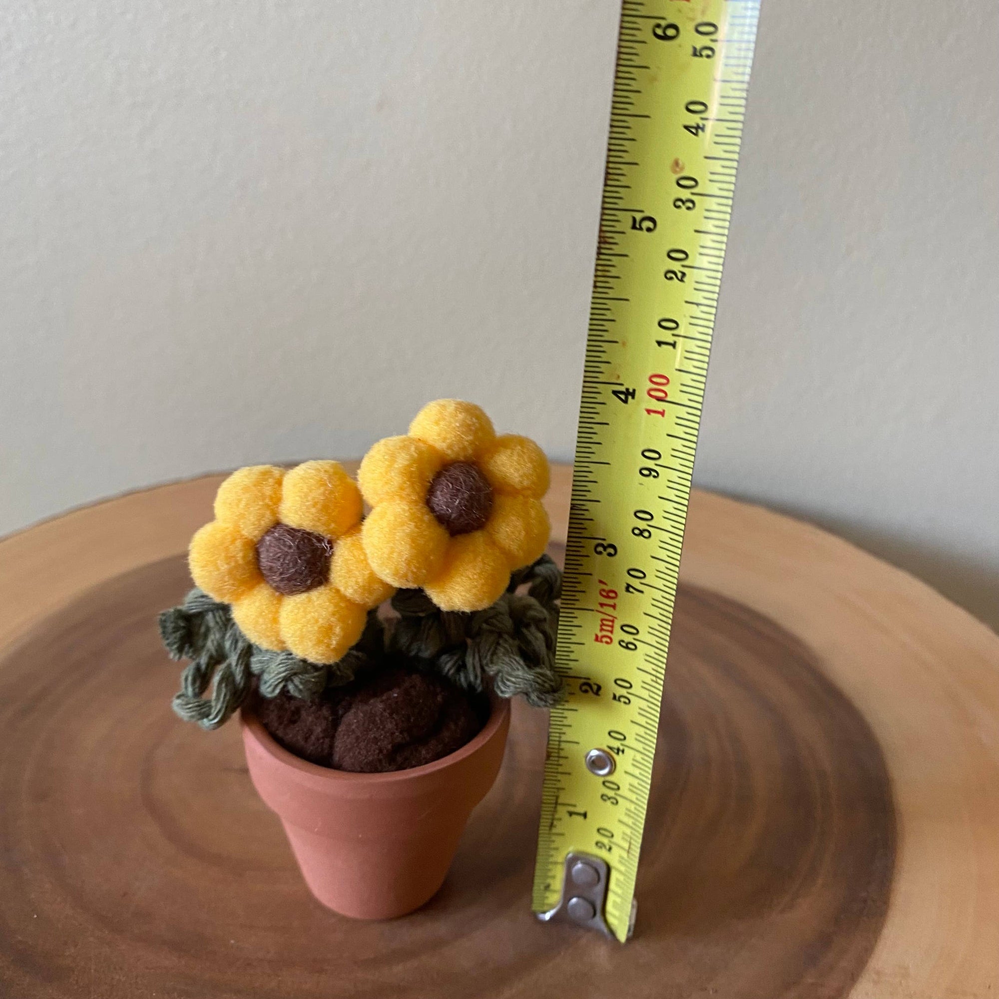 Double Flower Pompom, Felt & Macrame Forever Fibre Flower