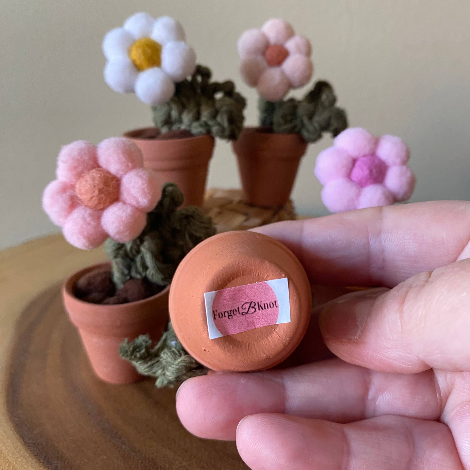 Pompom, Felt & Macrame Forever Fibre Flower - Mini