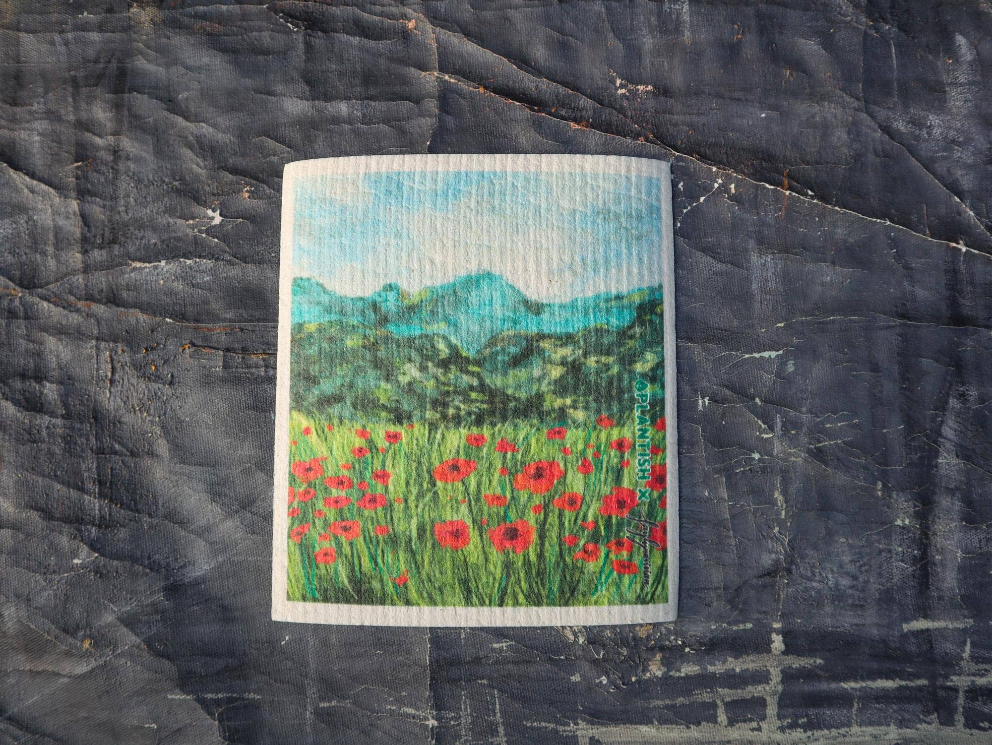 Poppy Flower - Swedish Sponge Cloth