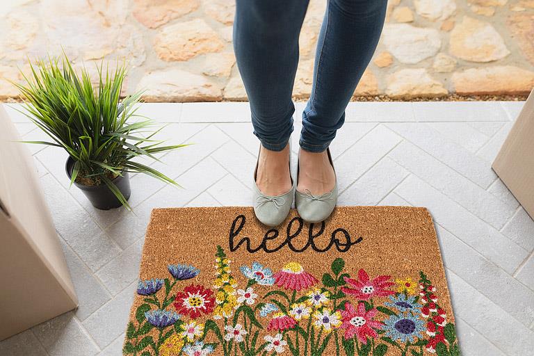 Garden Flower Floral “hello” Doormat