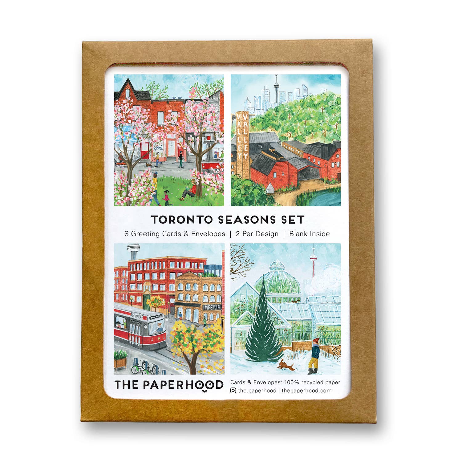 Assorted Box Of 8 'Toronto Seasons' Greeting Cards