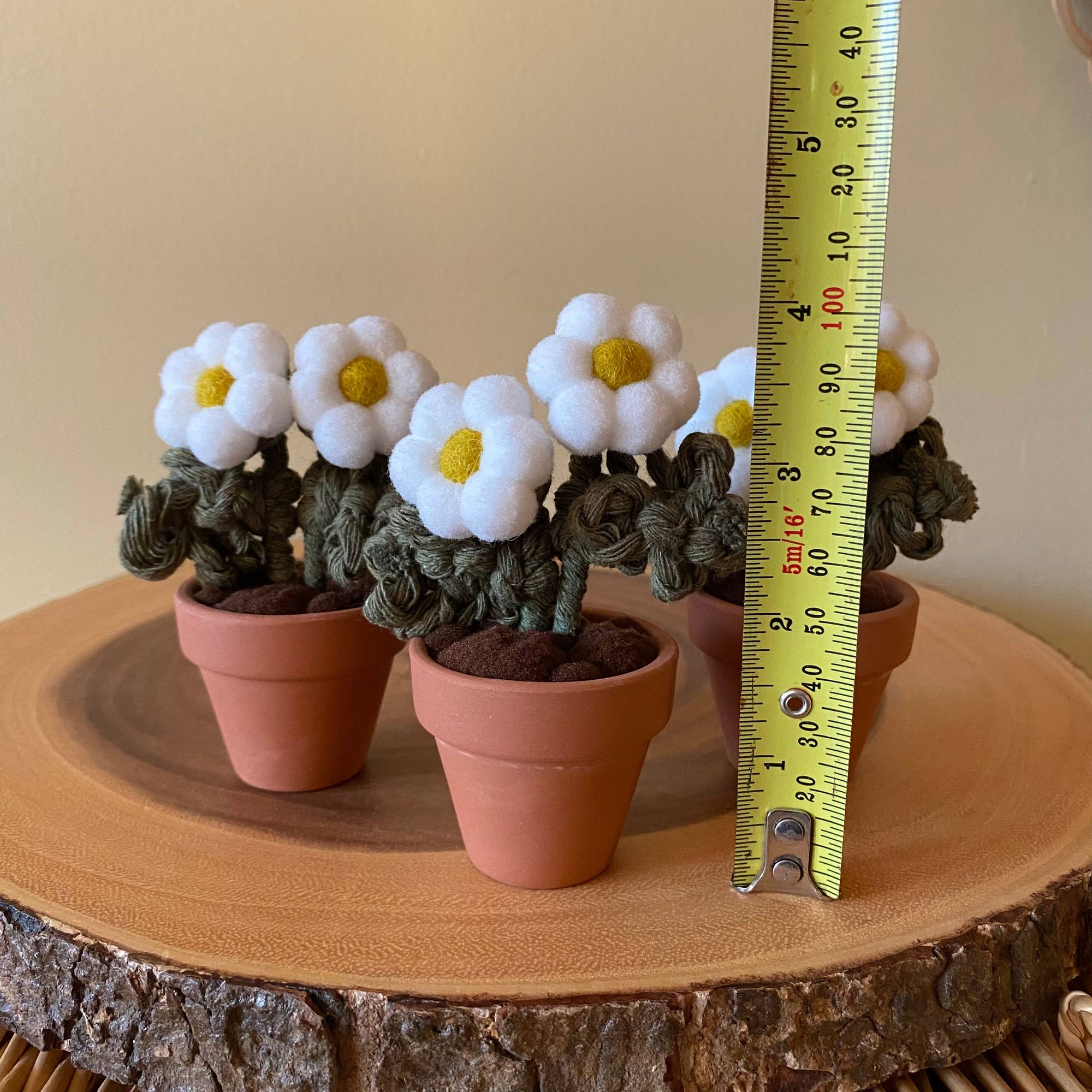 Double Flower Pompom, Felt & Macrame Forever Fibre Flower