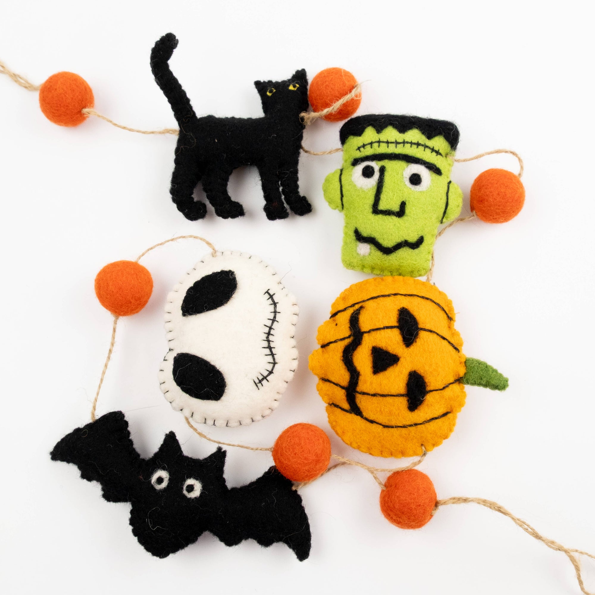 Halloween Friends Felted Garland - Halloween Decor