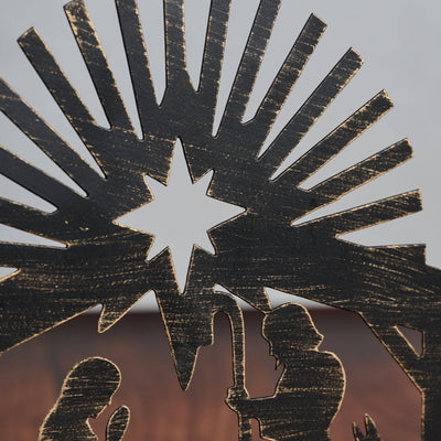 Iron Nativity Candleholder