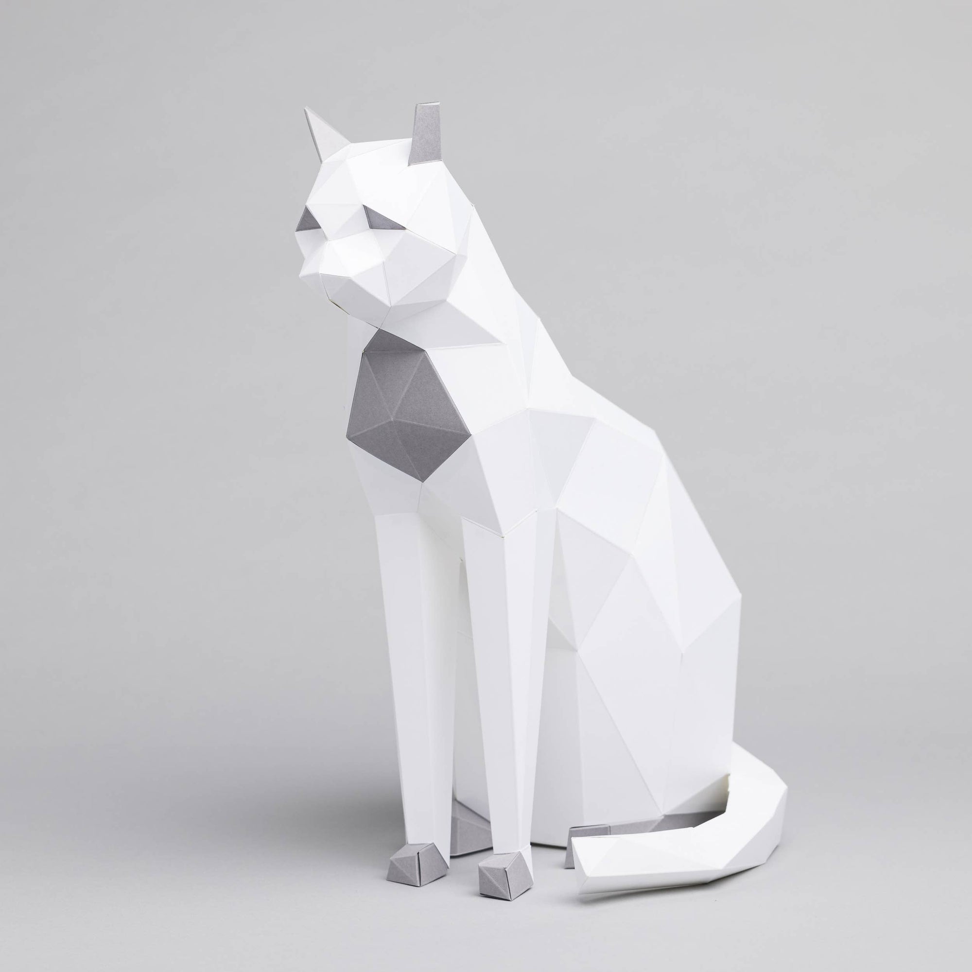 DIY Sitting Cat 3D paper origami model Kit