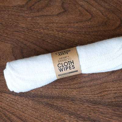 Hemp & Bamboo Cloth Wipes Cheeks Ahoy - Set of 5