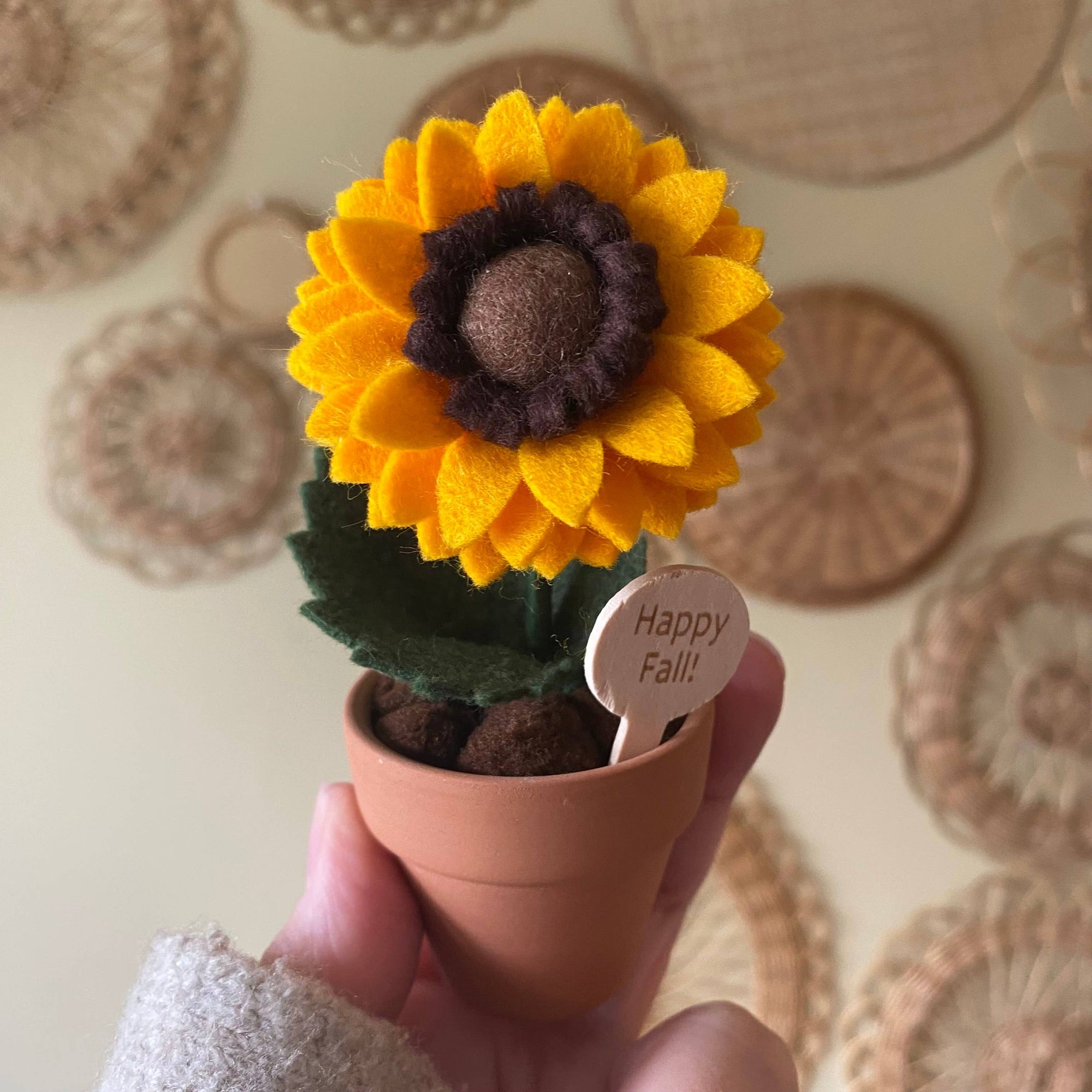 “Happy Fall” Various Handmade Felt Autumn Forever Flowers