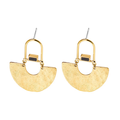 Bambu Cobalt | Hammered Half Circle Stud