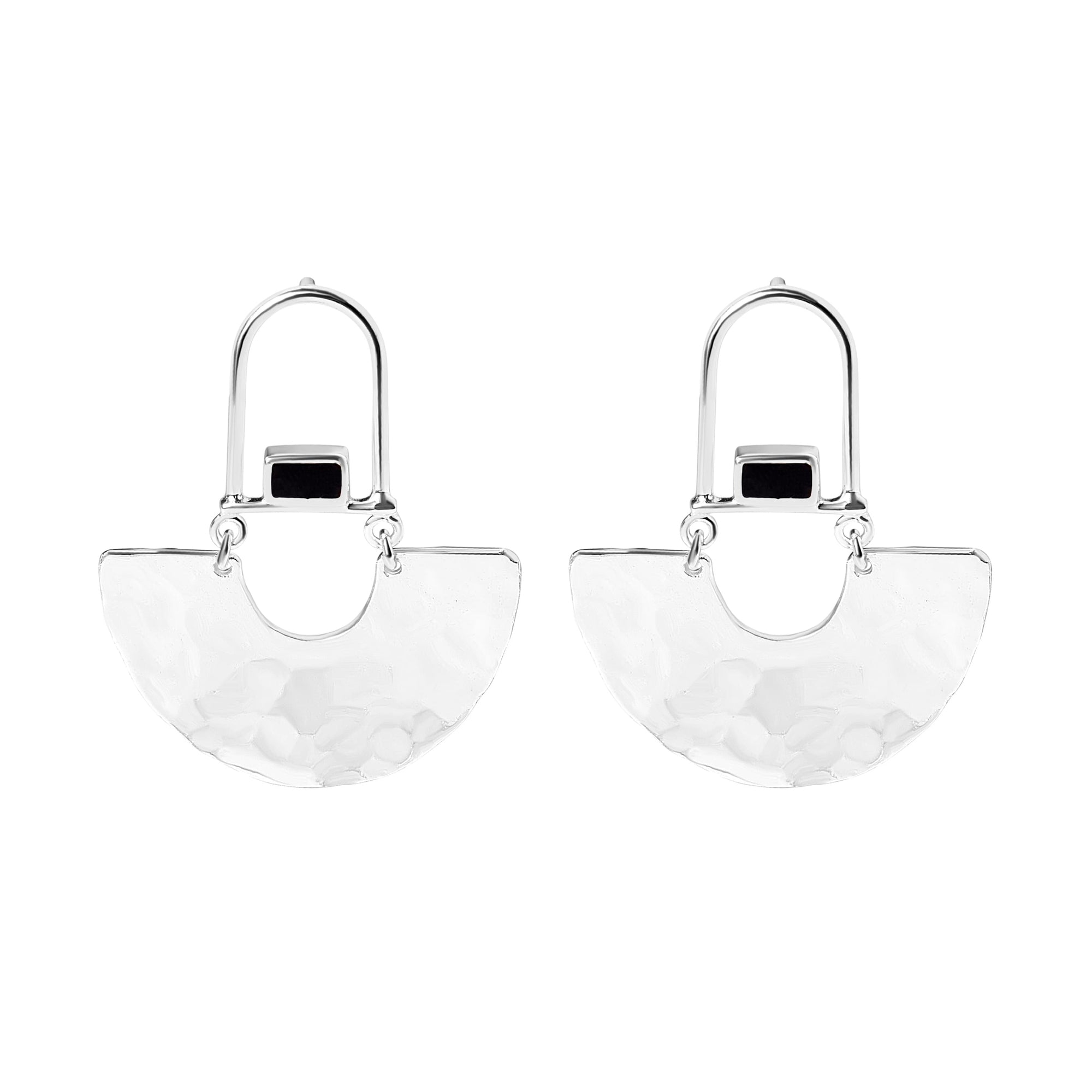 Bambu Cobalt | Hammered Half Circle Stud