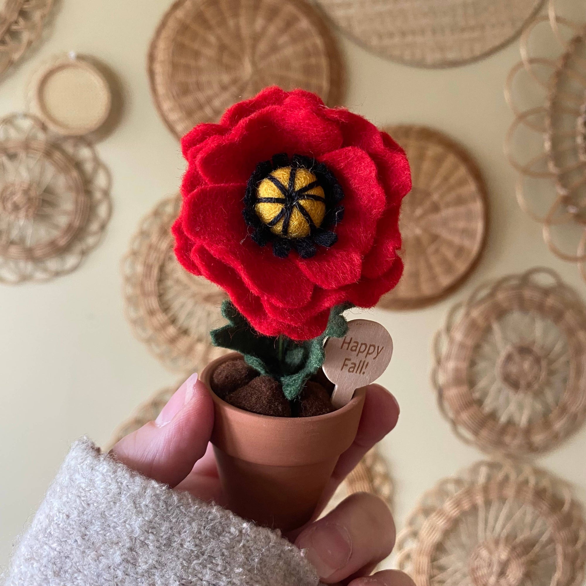 “Happy Fall” Various Handmade Felt Autumn Forever Flowers