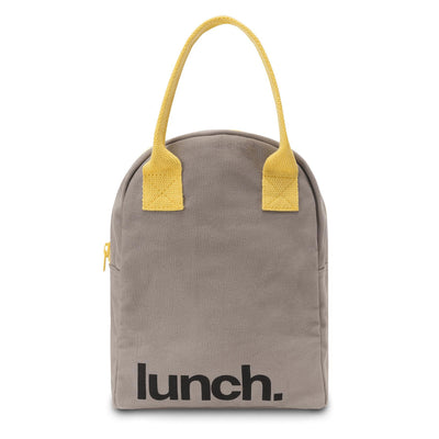 Zipper ‘Lunch’ Bag: Grey/Yellow - Fluf