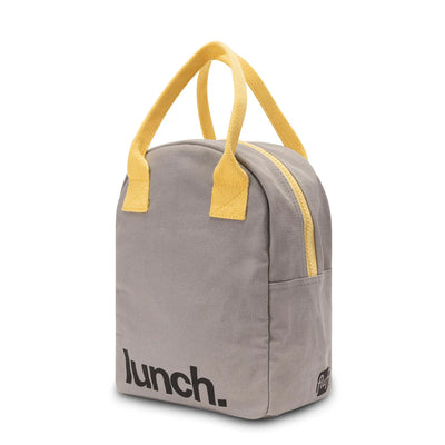 Zipper ‘Lunch’ Bag: Grey/Yellow - Fluf