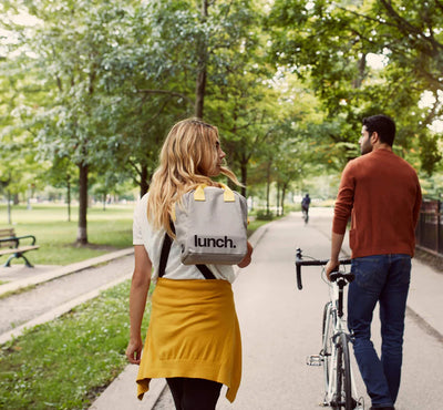 Zipper ‘Lunch’ Bag: Grey/Yellow - Fluf