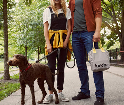 Zipper ‘Lunch’ Bag: Grey/Yellow - Fluf