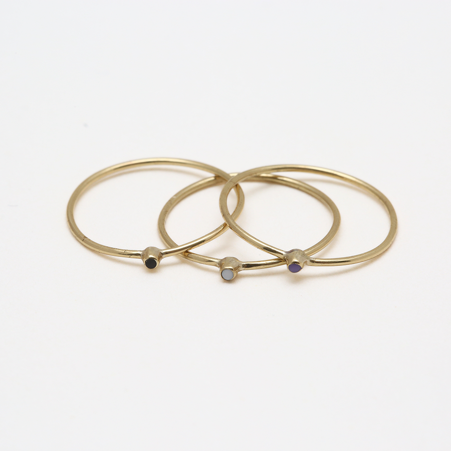 Matty Gold Lavender StoneRing- Bambu