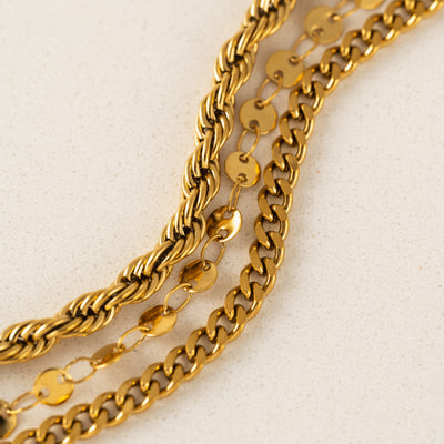 Reef layered bracelet in gold by Lover's Tempo, close-up