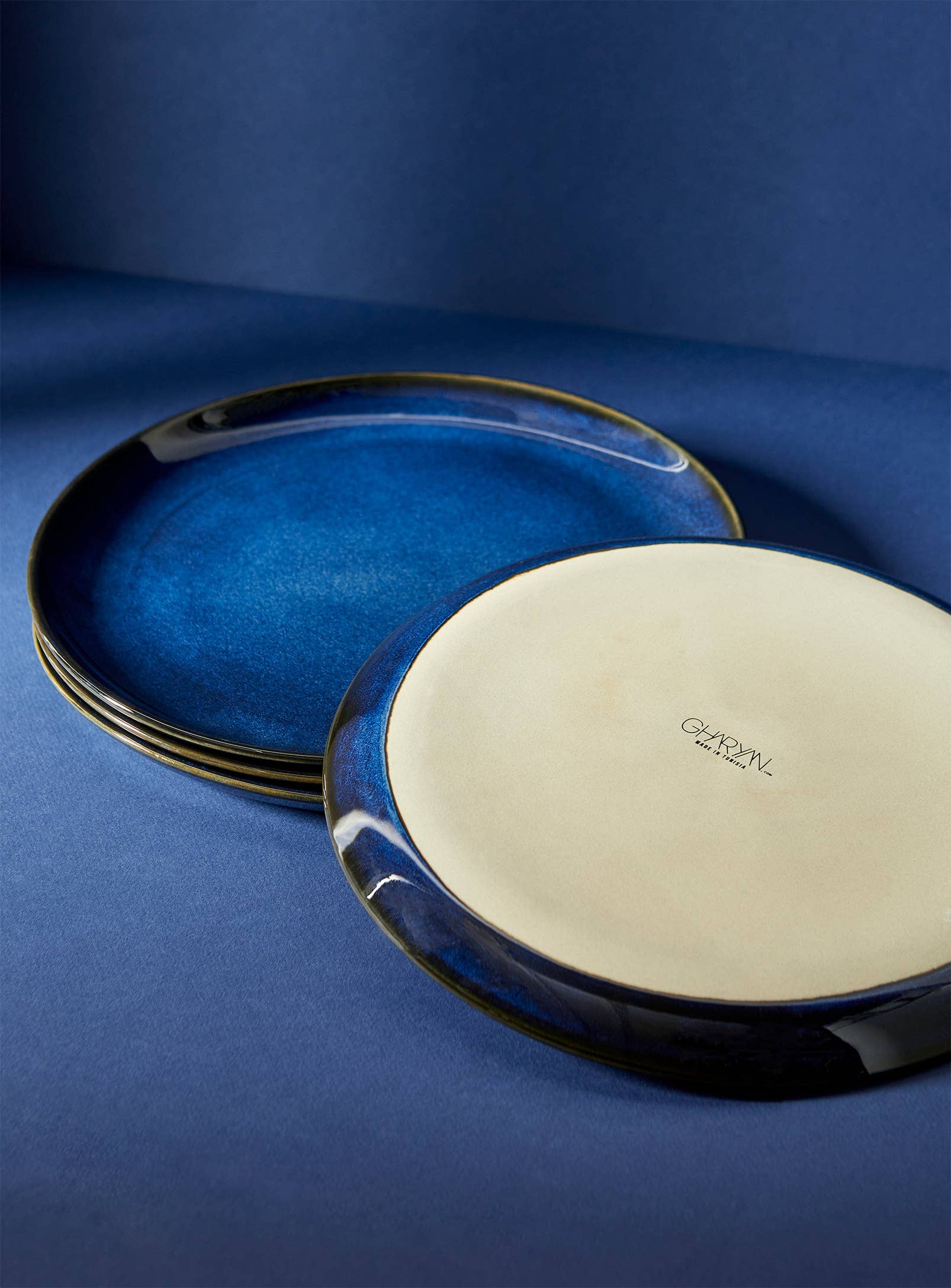 Handmade Stoneware Flat Salad/Dinner Plate | Edan 9.4"