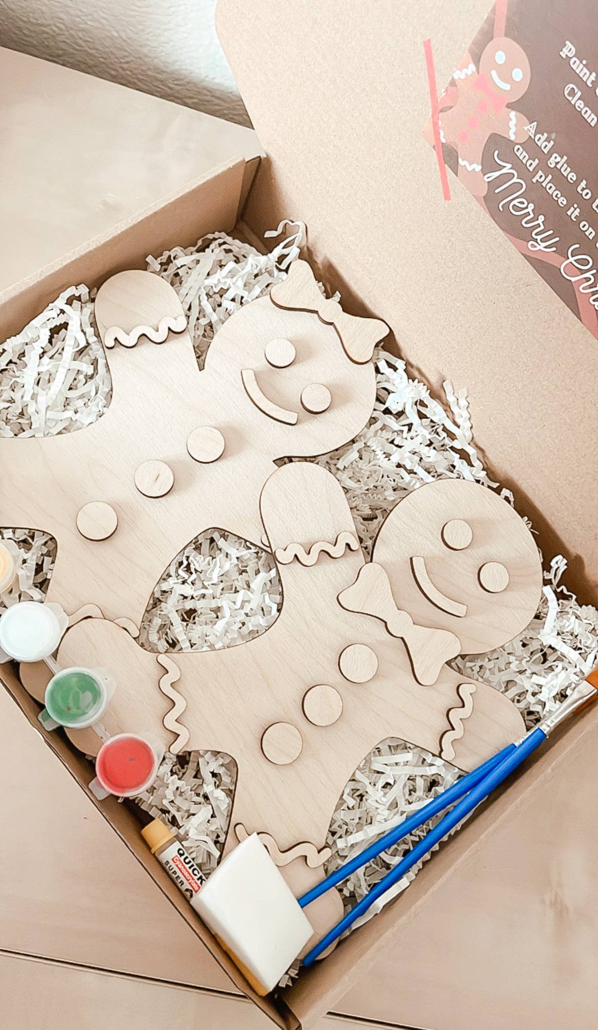 Paintable Gingerbread Man Cookies - DIY Kids Christmas Kit