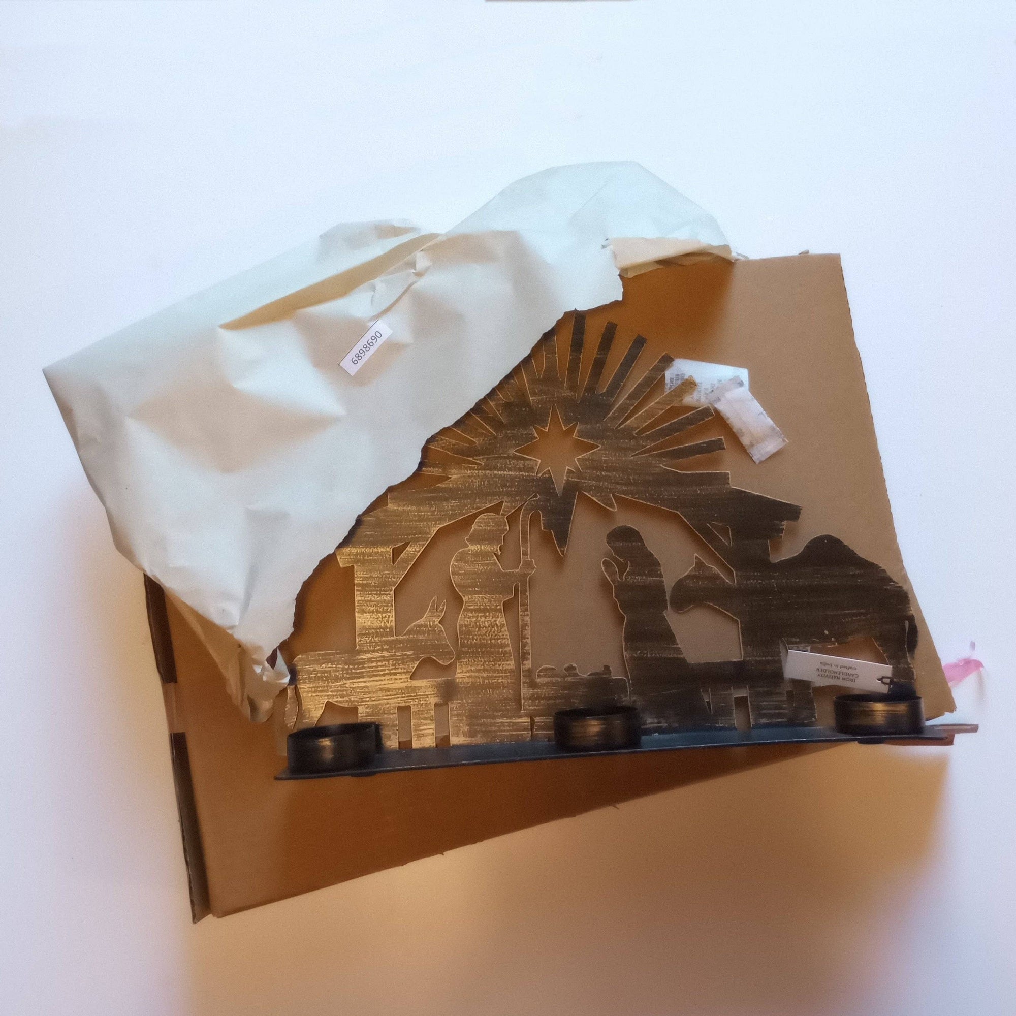 Iron Nativity Candleholder