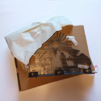 Iron Nativity Candleholder