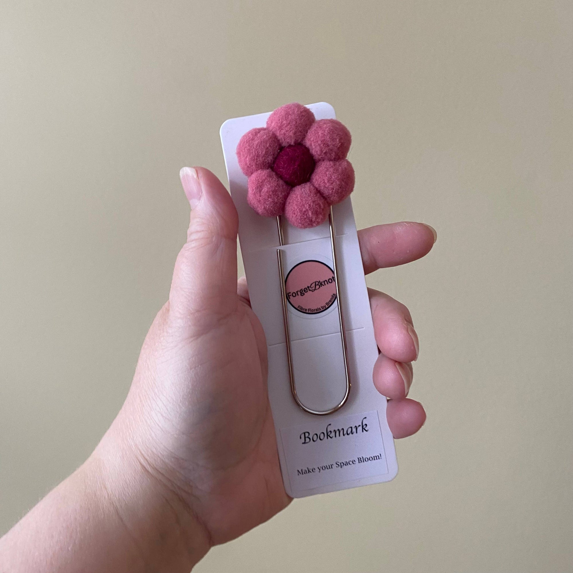 Flower Bookmark/ Oversized Paper Clip/ Pompom & Felt Flower 