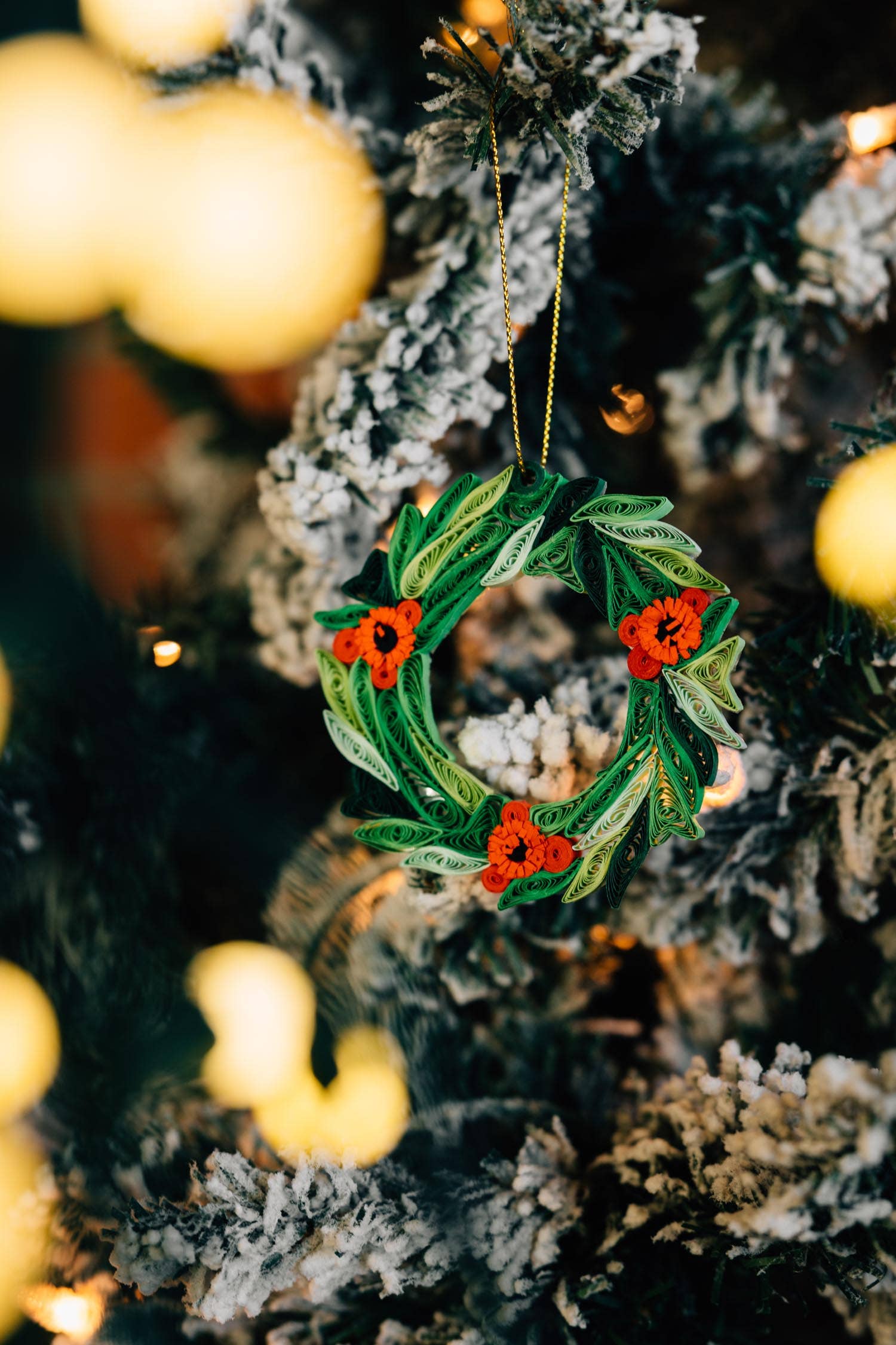 Quill Wreath Ornament: Ten Thousand Villages