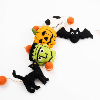 Halloween Friends Felted Garland - Halloween Decor