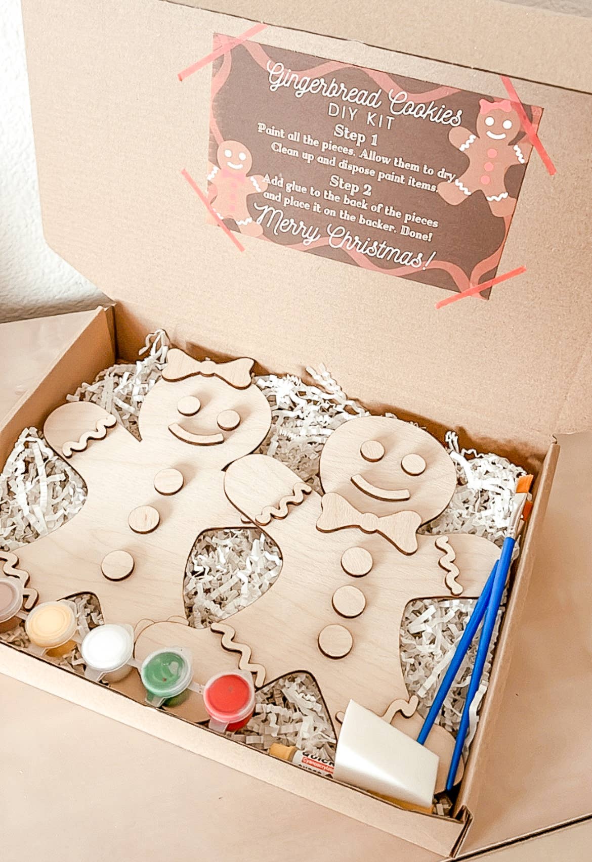 Paintable Gingerbread Man Cookies - DIY Kids Christmas Kit