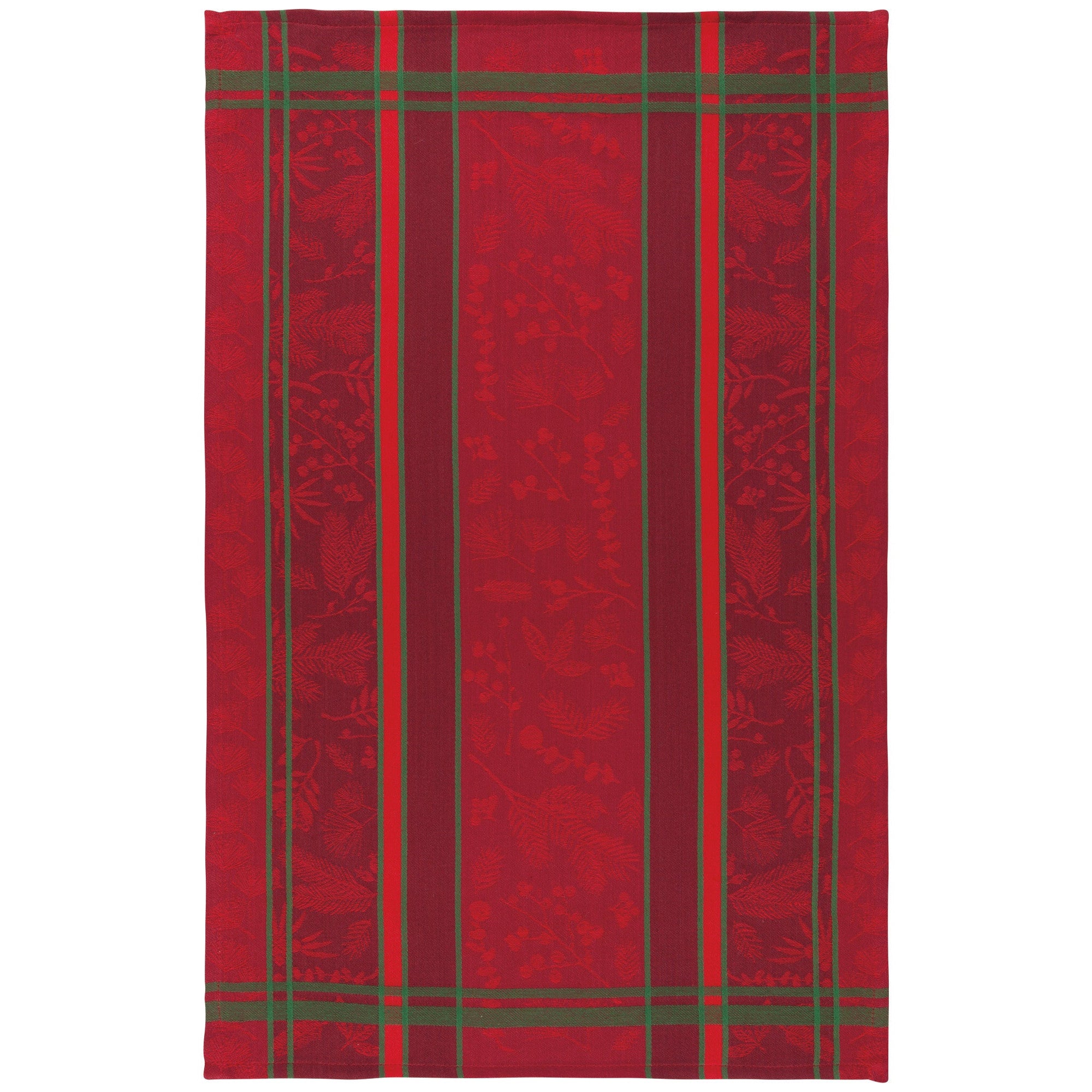 Winterberry Christmas jacquard dishtowel