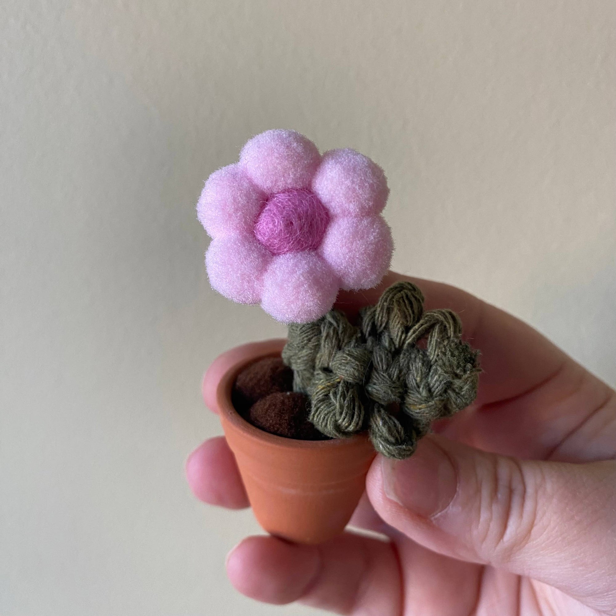 Pompom, Felt & Macrame Forever Fibre Flower - Mini