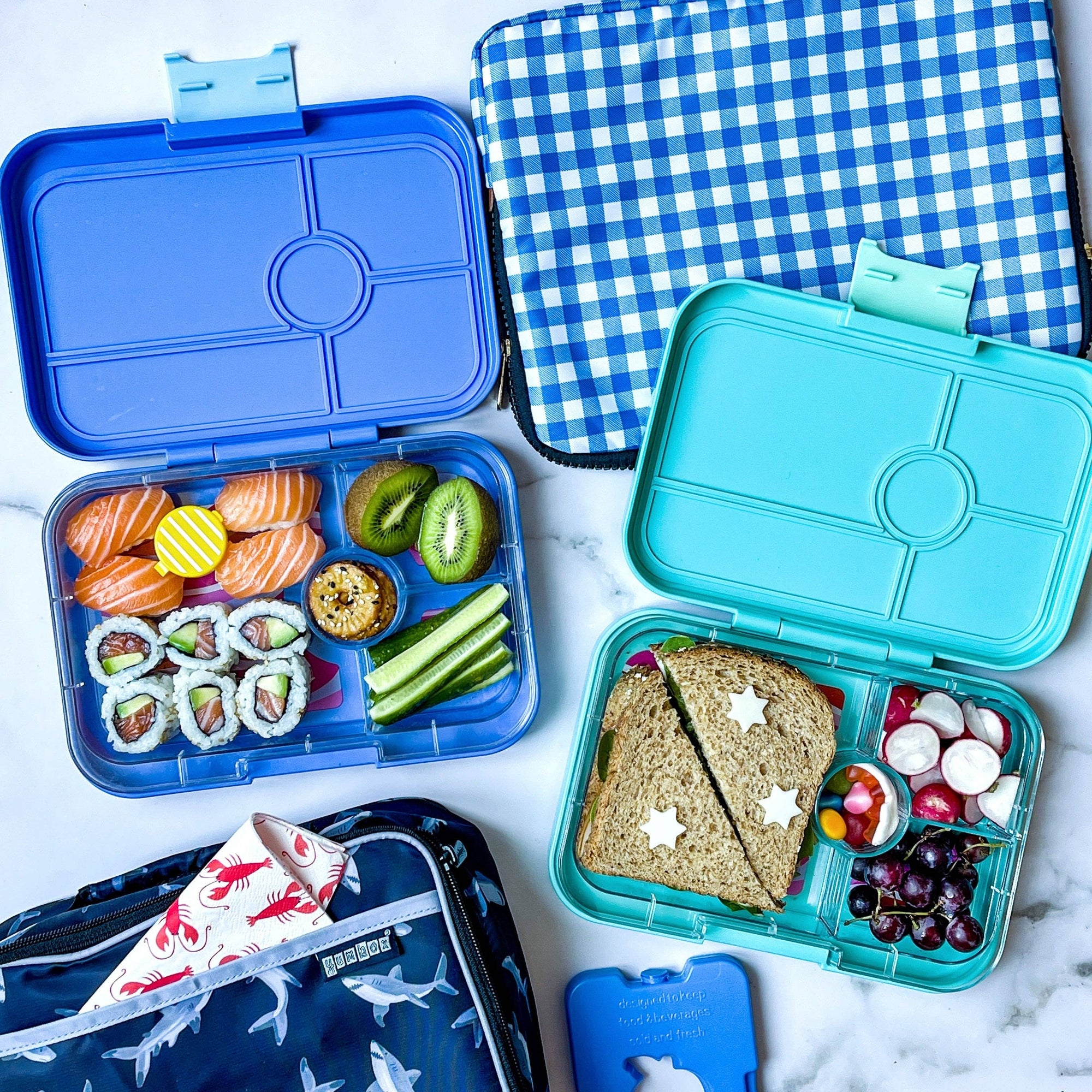 Leakproof Yumbox Tapas Antibes Blue - 4 Compartment -Rainbow