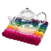 Square Rainbow Pompom Trivet