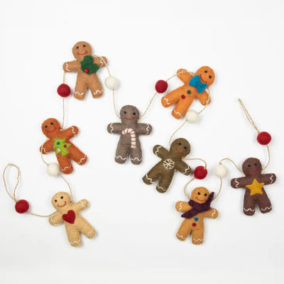 Felt Christmas Garland Gingerbread Man Garland