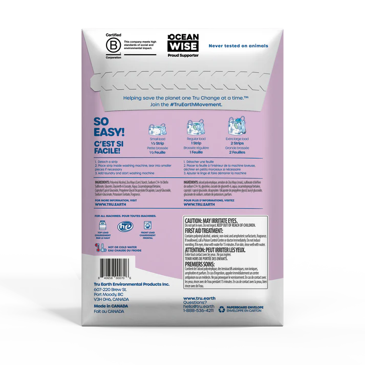 Tru Earth Eco-strip Laundry Detergent (16 Sheets = 32 Loads)