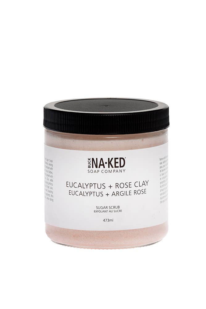 Eucalyptus + Rose Clay Sugar Scrub - Buck Naked Soap Company