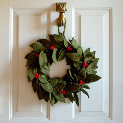 Wreath with Holly Berries - Christmas Decor