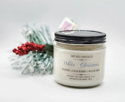 White Christmas Soy Candle- Dark Horse Handcrafted