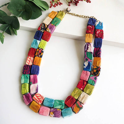 Kantha Cubist Necklace