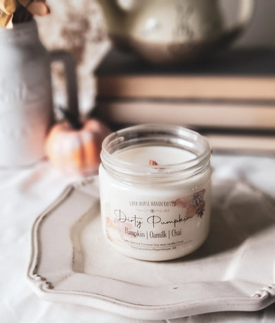 Dirty Pumpkin - Fall Season, Scented Coconut Soy Candle - Dark Horse Handcrafted