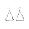 Folded Triangle Hoops Silver